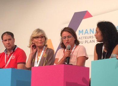 De gauche à droite : Olivier KINDER, Marianne de BATTISTI, Valentine BIZOT et Charlotte PAJAUD BLANCHARD